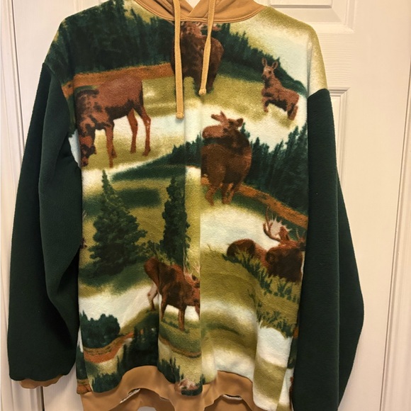 Handmade Sweaters - Handmade Moose Fleece Hoodie